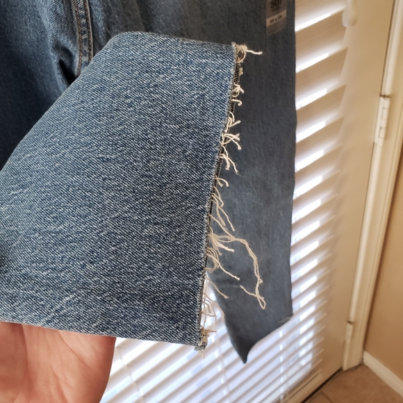 Levi's 501 skinny jeans distressed raw hem button fly size 30x28 NWT - Picture 6 of 9